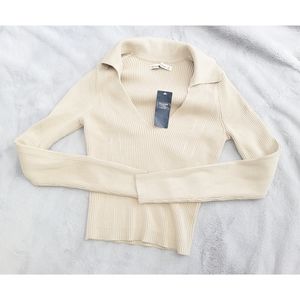 Abercrombie Collar Ribbed Sweater S